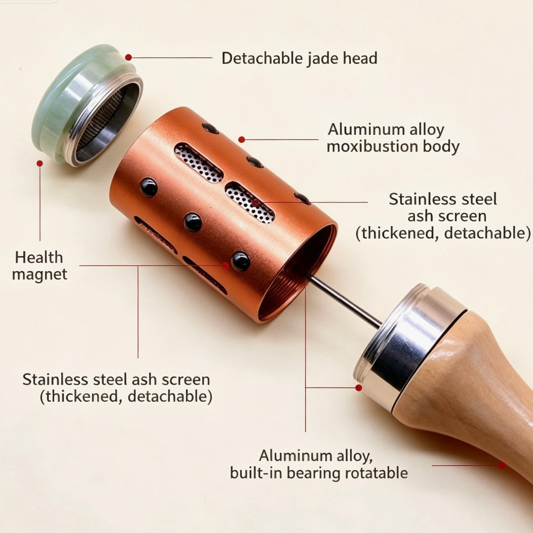 Facial Jade Moxibustion Wand – Hand-Carved Roller for Face & Neck
