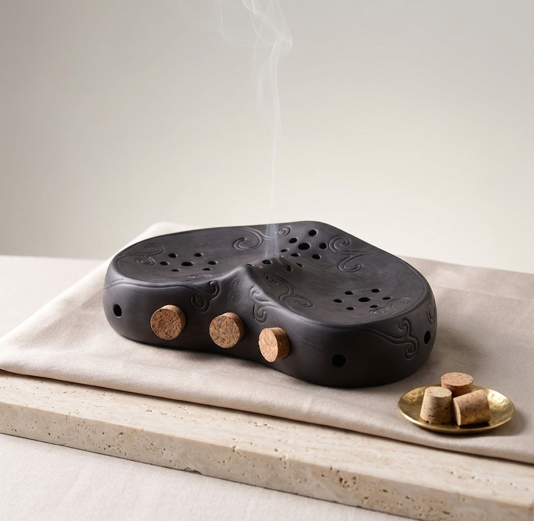 Black Bian Stone Moxa Seat – Warm Your Root, Glow From Within | Moxibustion Therapy for Women