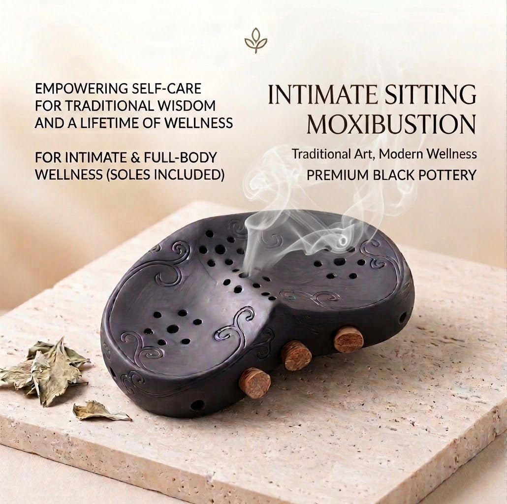 Black Bian Stone Moxa Seat – Warm Your Root, Glow From Within | Moxibustion Therapy for Women