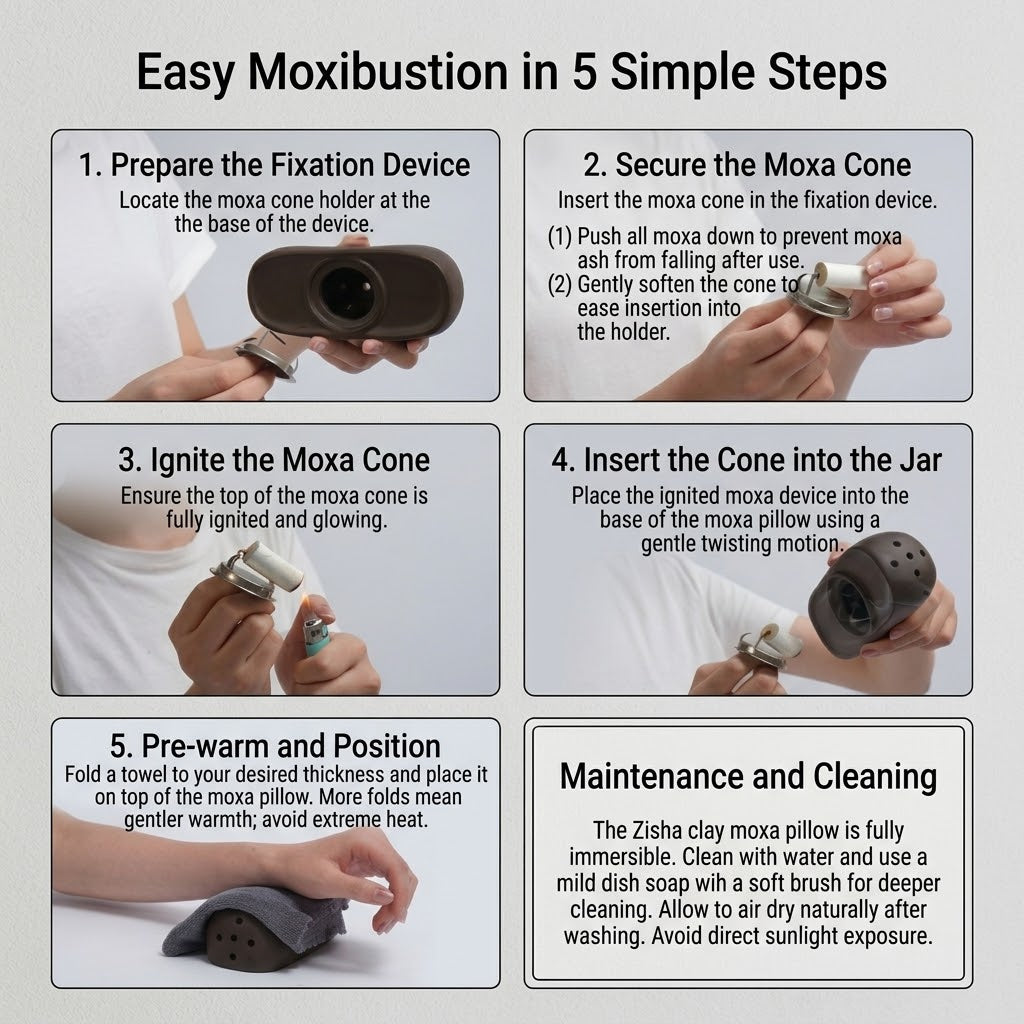 Purple Clay Moxibustion Pillow — Far-Infrared Warmth for Neck, Scalp & Beauty Circulation
